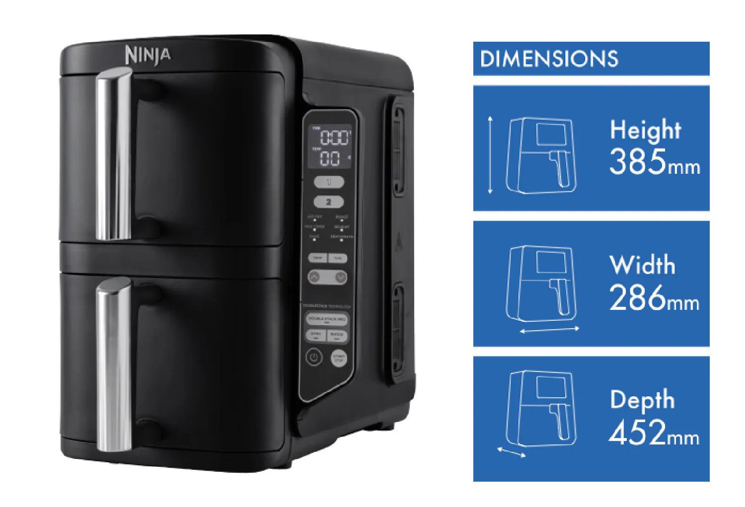 Ninja Double Stack XXL 7.6 Litre 2 Drawer Air Fryer
