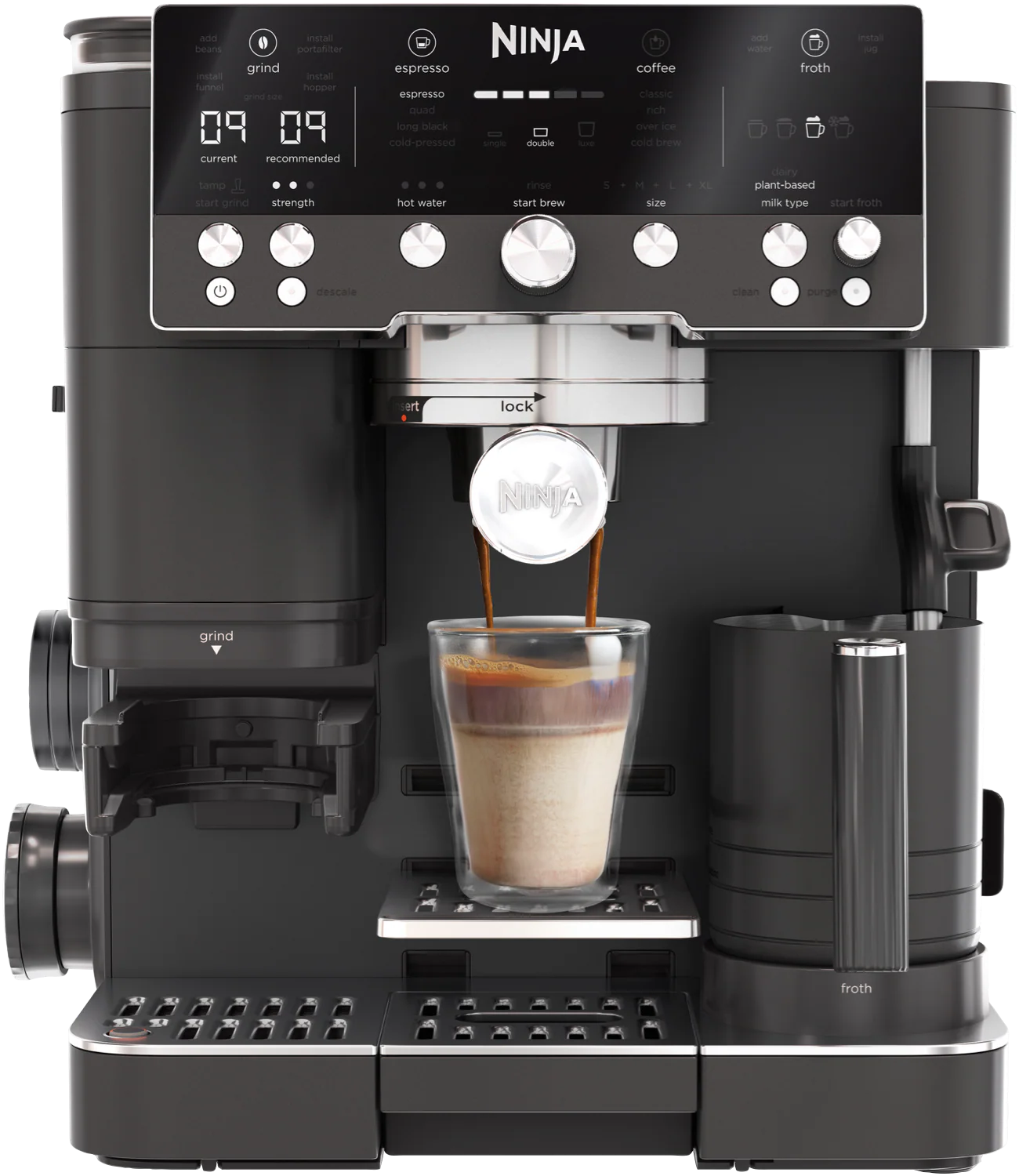 Ninja Luxe Cafe Manual Coffee Machine Midnight Black
