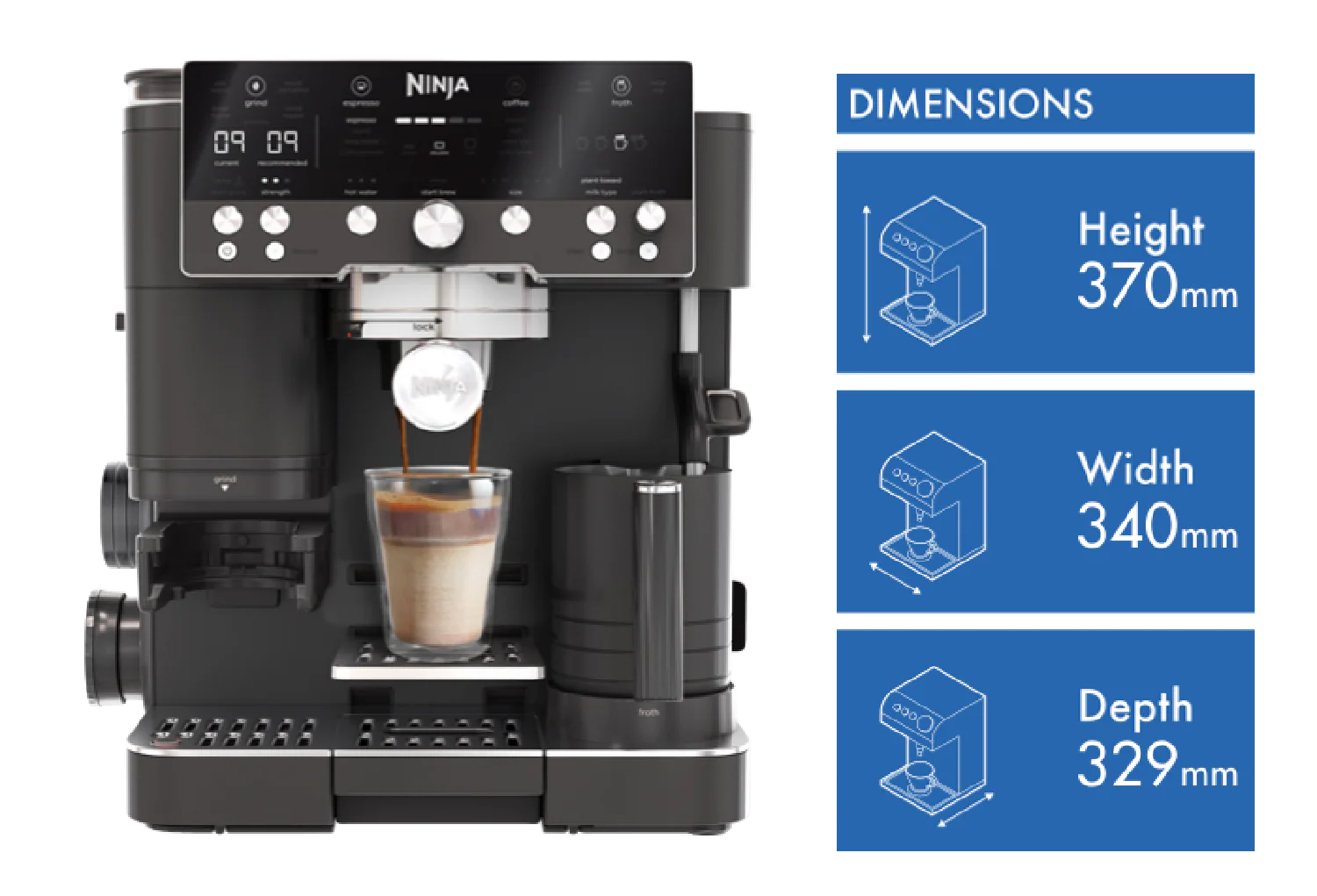 Ninja Luxe Cafe Manual Coffee Machine Midnight Black